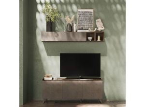 0784196616213 - TV-Ständer mit 3 Türen Farbe bronze und mercure 181x72H cm - Polan