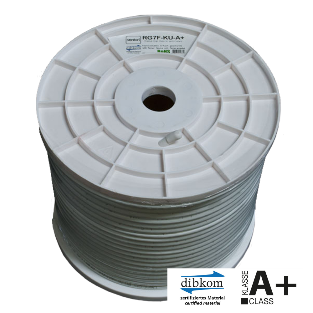 0784672158756 - Koax Sat Kabel RG7F-KU A+ 130dB 5fach HQ 100m
