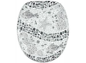 0784672235853 - WC-Sitz Mosaic World Grey - Premium Toilettendeckel direkt vom Hersteller