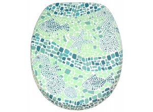 0784672684927 - WC-Sitz mit Absenkautomatik Mosaic World Green - Premium Toilettendeckel direkt vom Hersteller