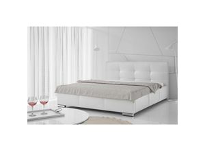 0785045840957 - Fun Moebel - Polsterbett Bett Doppelbett taylor Kunstleder Weiss 140x200cm