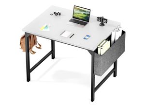 0785856398364 - Schreibtisch 80cm Tisch mit Kopfhörerhaken und Aufbewahrungstasche Holz-Computertisch Stabile und Verstärkte Struktur Desk Bürotisch esk Geeignet