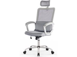 0785856409961 - Sweetcrispy - Bürostuhl Ergonomisch - Ein Schreibtischstuhl mit Hoher Rückenlehne Aus Netzgewebe Office Chair mit Einer Bequemen Lendenwirbelstütze