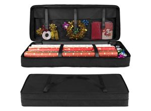 0786748898757 - Ubeegol - Geschenkpapier Aufbewahrung 600D Oxford-Gewebe 90x30x12cm Aufbewahrung Geschenkpapierrollen mit Netztaschen Organizer für Geschenkpapier