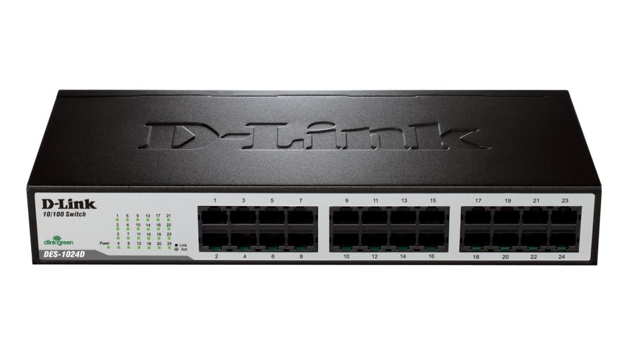 0790069246111 - Dlink - D-Link Unverwalteter Switch mit 24 Ports und 10 100 Mbit s DES-1024D