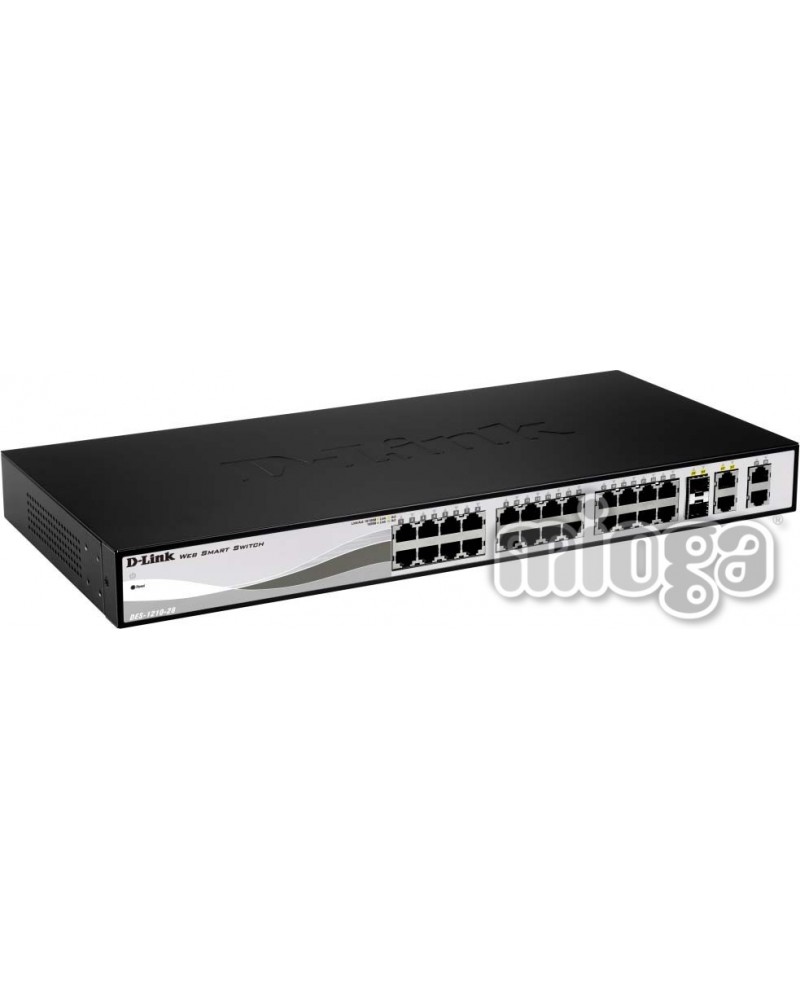 0790069335815 - D-Link DES 1210 - Switch - managed - 24 x 10 100 + 2 x Kombi-Gigabit-SFP + 2 x 10 100 1000 - Desktop - PoE