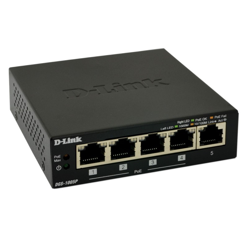 0790069440984 - DGS-1005P DGS 1005P - Switch - 5 x 10 100 1000 (4 PoE+) - Desktop - PoE+ (60 W) DGS-1005P 0790069440984