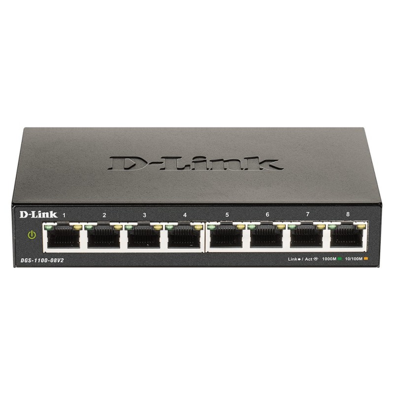 0790069453410 - Dlink - D-Link DGS-1100-08V2 Netzwerk-Switch Managed Gigabit Ethernet (10 100 1000) Schwarz