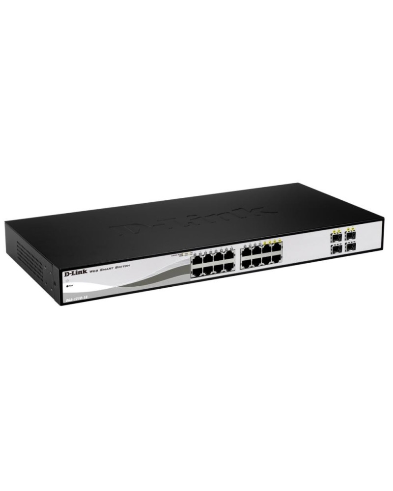 0790069467738 - Dlink - D-Link DGS-1210-16 E - Switch 16 Gigabit Ports und 4 sfp Combo Ports 100 1000 MBps 1U Höhe Auto vlan für Videoüberwachung und IP-Telefonie