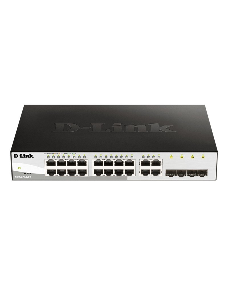 0790069467745 - D-Link Web Smart DGS-1210-20 - Switch - 16 x 10 100 1000 + 4 x Gigabit SFP - Desktop an Rack montierbar - AC 100 230 V