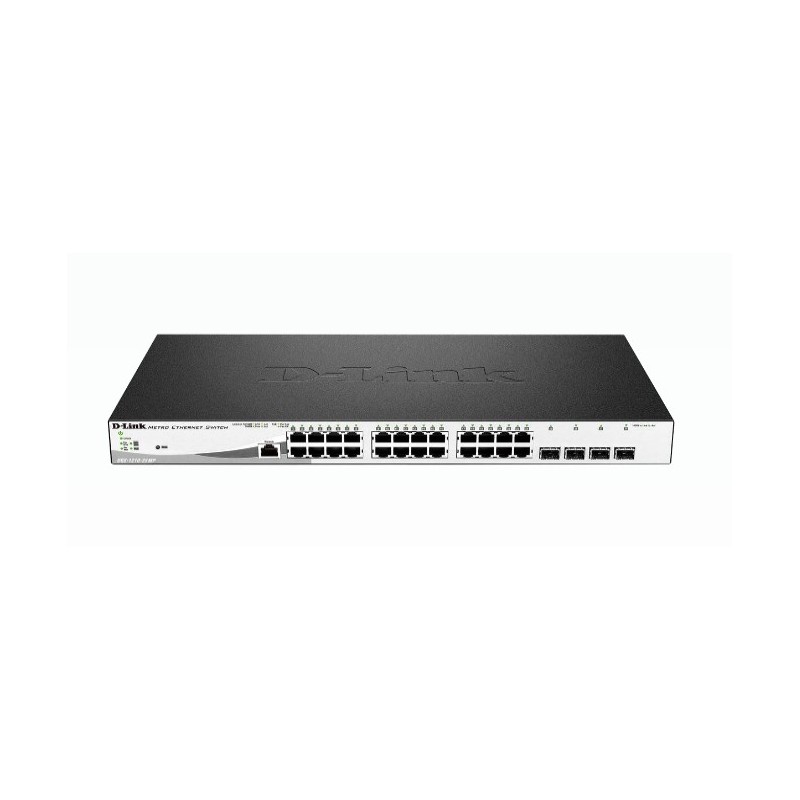 0790069467776 - D-Link DGS 1210-28MP - Switch - Smart - 24 x 10 100 1000 (PoE+) + 4 x Combo Gigabit - Desktop an Rack montierbar - PoE+ (370 W)