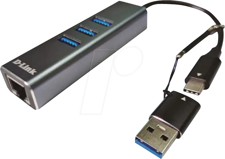 0790069468599 - D-LINK DUB-2332 - Netzwerkkarte USB-A   C Gigabit Ethernet 1x RJ45 3x USB 30