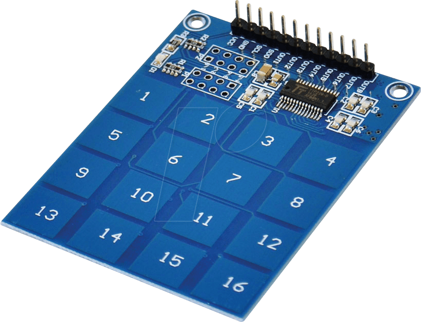 0791352940372 - DEBO TOUCH 16CH - Entwicklerboards - Touch-Pad 16 Tasten kapazitiv TTP229