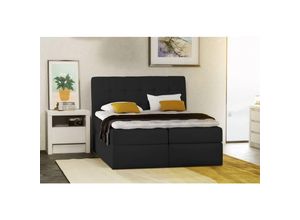 0791954162943 - Boxspringbett Schlafzimmerbett turin Kunstleder Schwarz 180x200 cm