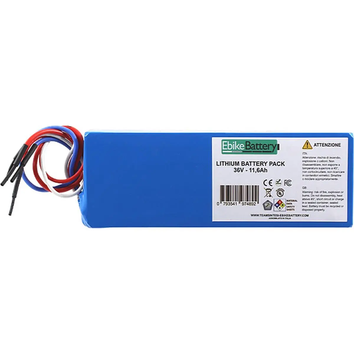 0793541974892 - Lithium-Batteriepack für E-Bike 36V 116Ah mit integriertem BMS