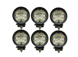 0793579951001 - Planet Shop - 6x Spotlight 27W Runde Led Arbeitslicht 9 Led 3W Tiefe Auto Boot