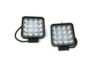 0793579951025 - Planet Shop - 2X 48W Square Led Spotlight Working 16 Led 3W Depth Car Boat