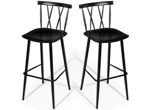 0794094541951 - 2er Set Esszimmerstuhl Barstuhl Schicker Bistrostuhl Beistellstuhl aus Metall Essstuhl mit Rückenlehne Barhocker Caféstuhl für Theke Küche Bar