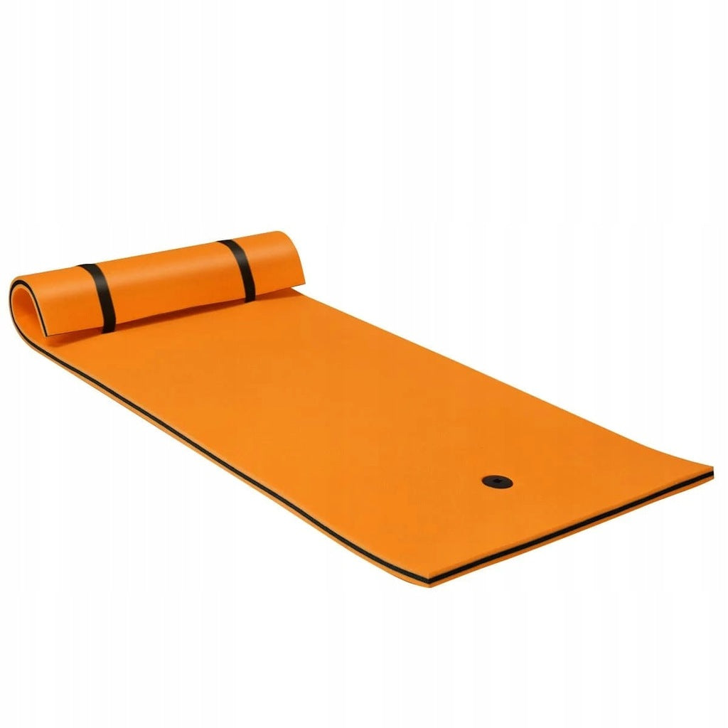 0794094543139 - Wasser Hängematte Schwimmende Matte Schwimmendes Floß Wasserbett 220 x 90 x 4 cm Orange + Schwarz