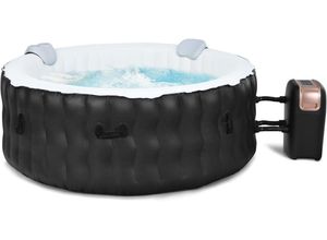 0794094543214 - Costway - Aufblasbarer Whirlpool Φ180cm Massage Spa Pool rund mit 108 Massagedüsen Heizfunktion Outdoor Massagepool Selbstaufblasend für 4 Personen