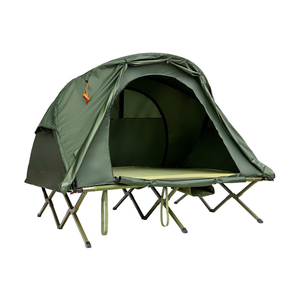 0794094543917 - 4 in 1 campingtent voor 2 personen met dekking en matras 194 x 146 x 160 cm groen