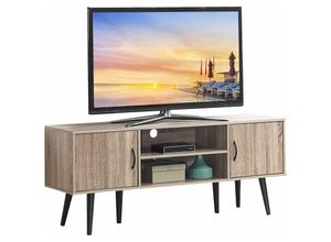 0794094544389 - Costway - TV-Staender Fernsehschrank Holz TV-Schrank für TVs bis zu 60 Fernsehtisch mit offenem Regal Sideboard Wohnzimmerschrank für Wohnzimmer