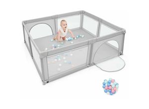 0794094557792 - Baby Laufstall mit 50 Spielbaellen 206x186cm Krabbelgitter für Kleinkinder & Saeulinge stabiler Laufgitterzelt mit atmungsaktivem Netz Reisebett