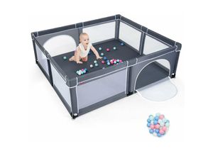 0794094557808 - GOPLUS Baby Laufstall mit 50 Spielbaellen 206x186cm Krabbelgitter für Kleinkinder & Saeulinge stabiler Laufgitterzelt mit atmungsaktivem Netz