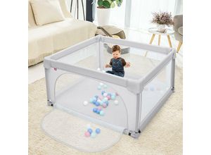 0794094557822 - GOPLUS Baby Laufstall mit 50 Spielbaellen 120x120cm Krabbelgitter für Kleinkinder & Saeulinge stabiler Laufgitterzelt mit atmungsaktivem Netz