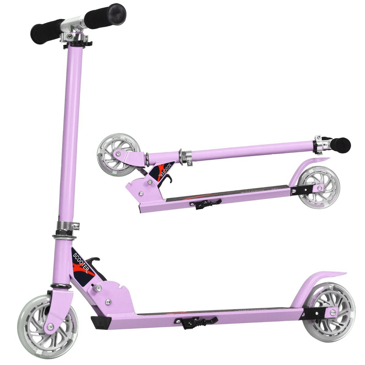 0794094565759 - Costway - Scooter hoehenverstellbar Kinder Roller klappbar Kickroller mit 2 blinkenden Raeder Tretroller Kinderroller Cityroller für Kinder ab 4