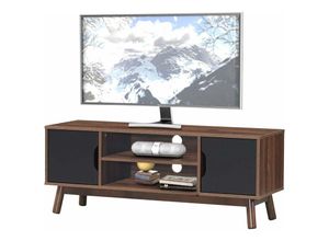 0794094566732 - Costway - TV-Staender Fernsehschrank Holz TV-Schrank für TVs bis zu 50 Fernsehtisch mit offenem Regal Sideboard Wohnzimmerschrank für Wohnzimmer