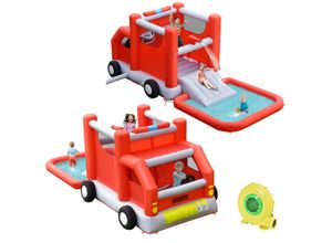 0794094568262 - Kinderwasserrutsche im Feuerwehrstil mit Planschbecken 564 x 268 x 212 cm