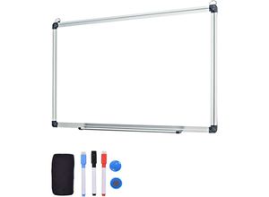 0794094610053 - Giantex - Whiteboard magnetisch Magnettafel mit Aluminium Rahmen Magnetwand mit Tafelloescher inkl 2 magnetische Partikel & 3 Stifte für