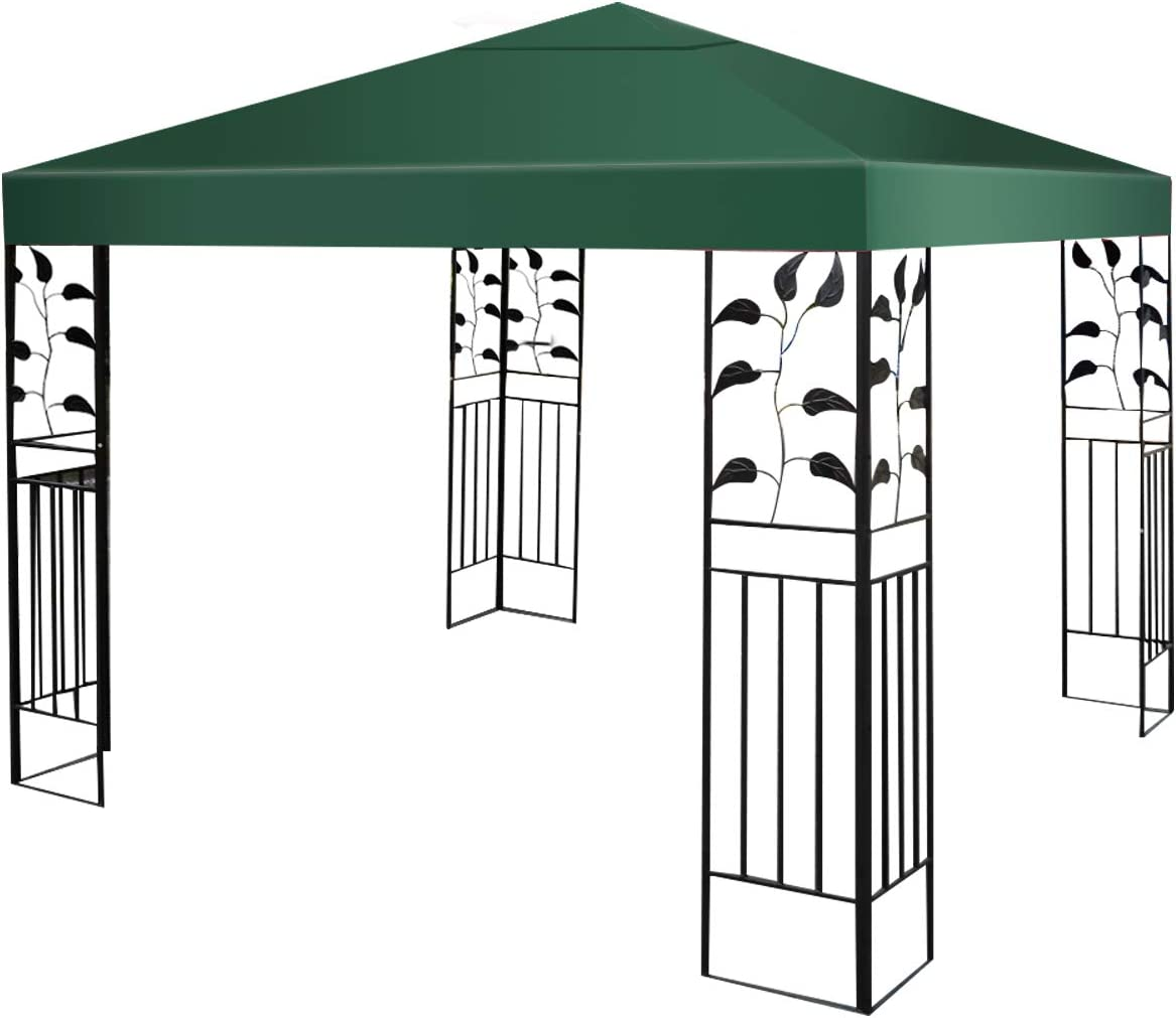 0794094637982 - Pavilion Ersatz-Sonnenschutzdach mit Klettverschlüssen 300 x 300 cm dunkelgrün