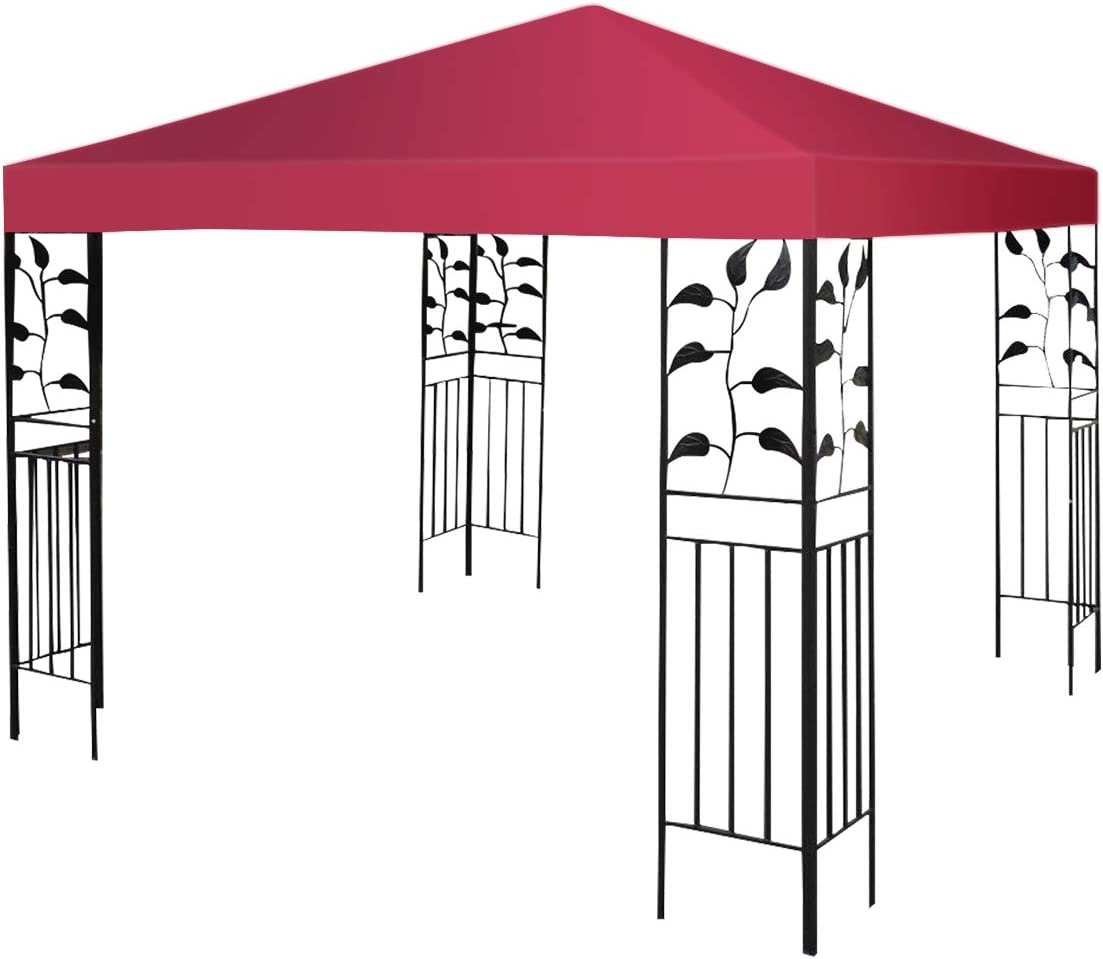 0794094637999 - Pavilion vervangende dakzonbescherming deksel met klittenbandbevestigingen 300 x 300 cm wijn