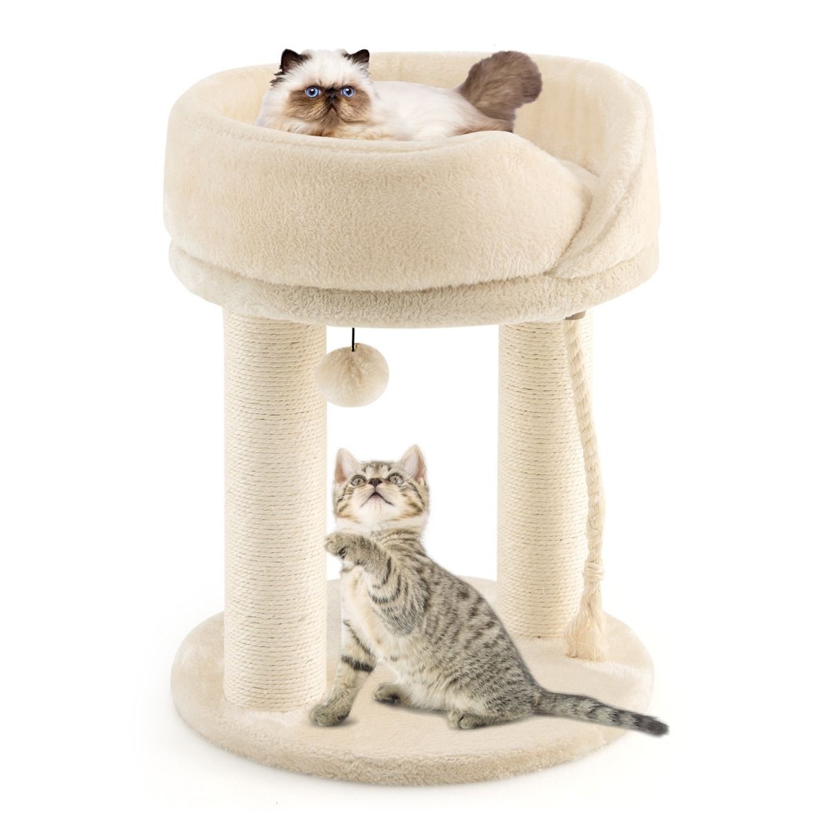 0794094639528 - Cat Tree Katzenkratzbaum Kratzbaum mit weichem Stuhl sistal Turm für Katzen beige