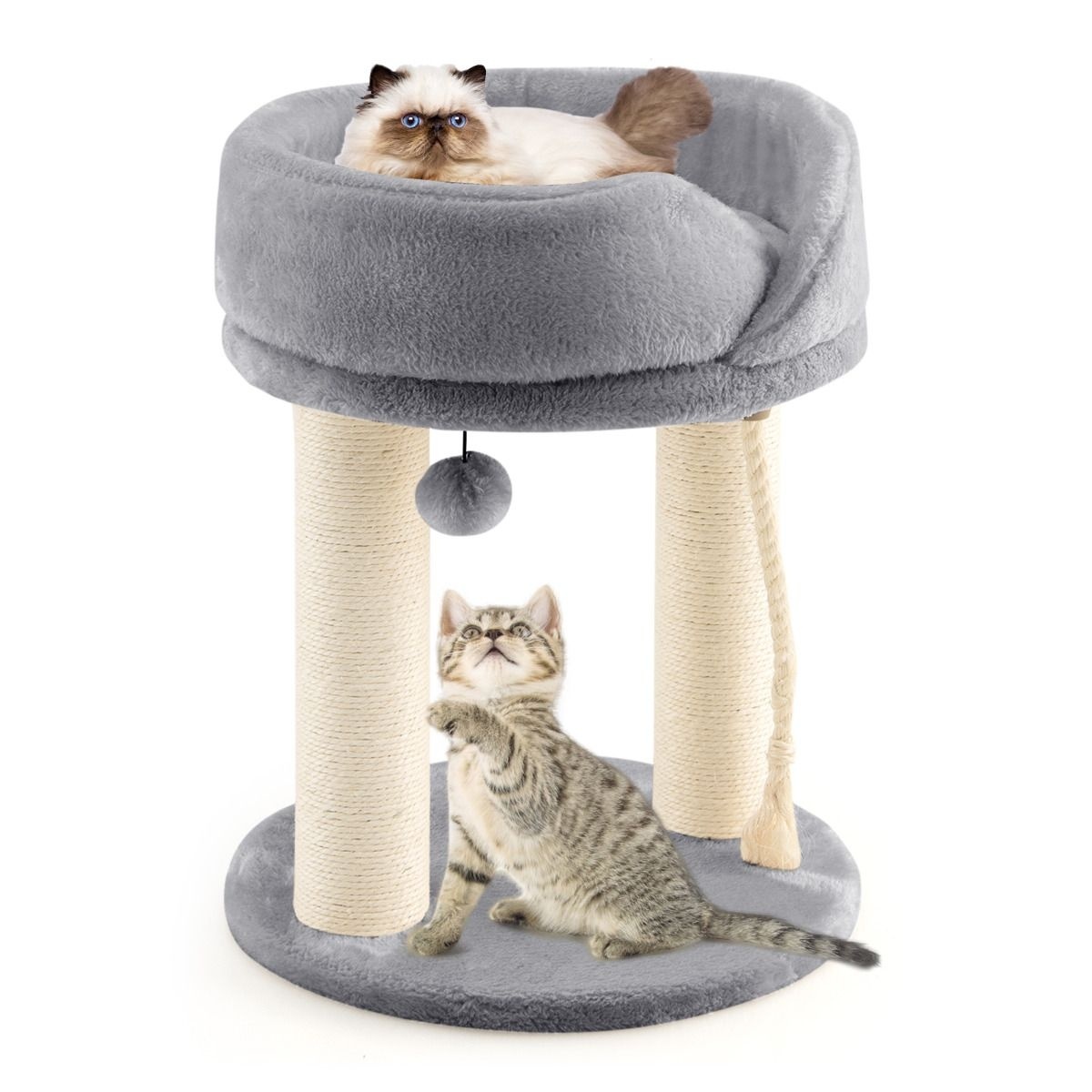 0794094639535 - Cat Tree Katzenkratzbaum Kratzbaum mit weichem Stuhl sistal Turm für Katzen grau