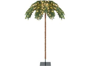 0794094639917 - 180 cm Künstliche Palme beleuchtet Kunstbaum mit 250 LED-Lichtern in Warmweiß