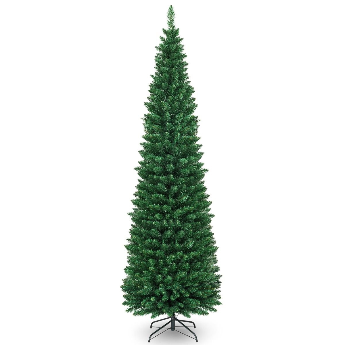 0794094640159 - Costway Weihnachtsbaum 210 cm künstlicher Weihnachtsbaum in Bleistiftform aus PVC Grün