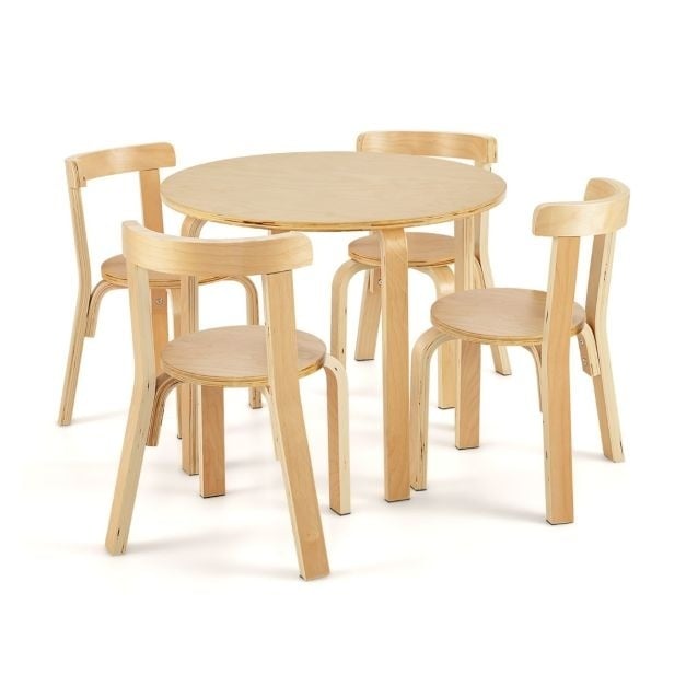 0794094640234 - Kindertisch mit 4 Stühlen - Wasserdicht - Holz - 60x60x50 cm