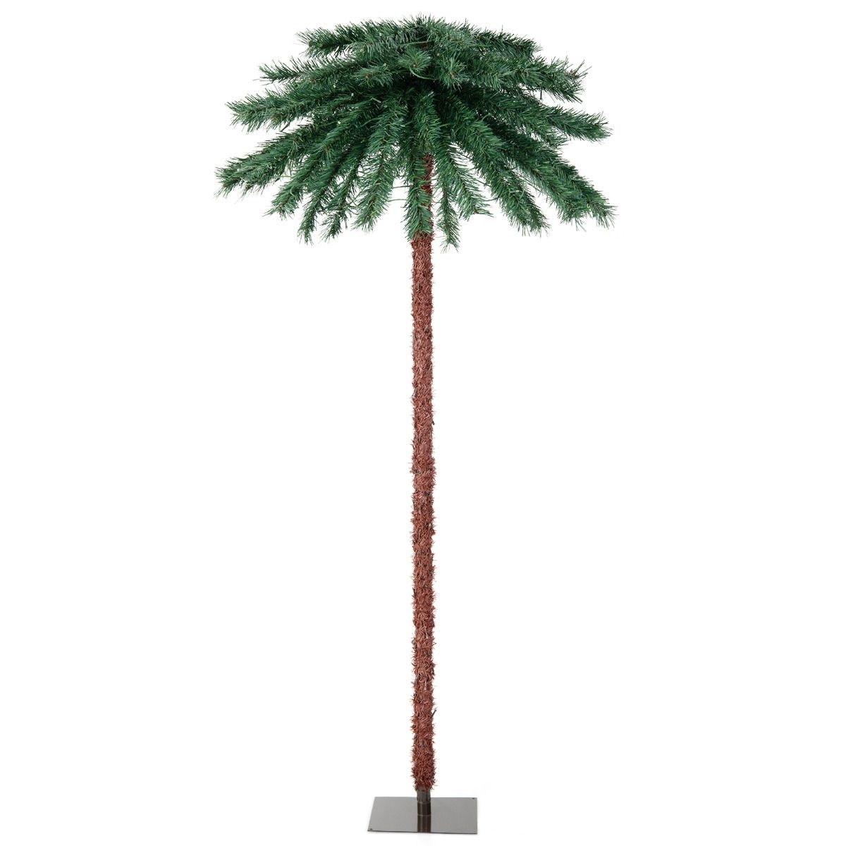 0794094641347 - Costway 183 cm hohe künstliche Palme mit PVC-Zweig -Spitzen beleuchteter Kunstbaum für Weihnachtsgrün