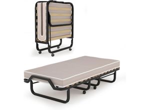 0794094641804 - Costway Klappbett mit Schaumstoffmatratze und stabilem Metallrahmen 200x80x45cm beige