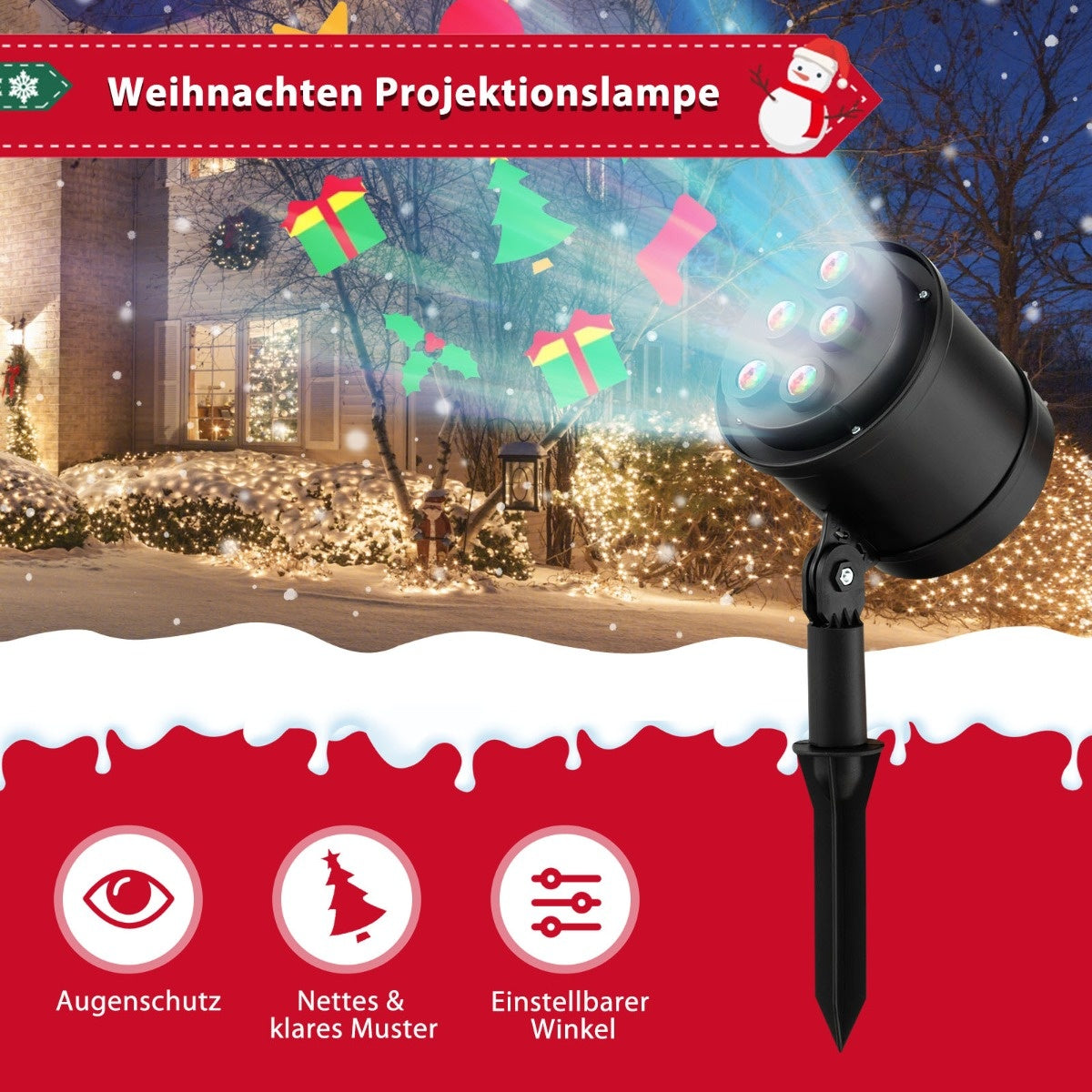 0794094642153 - LED-Projektionslampe mit 5 hochwertigen LED-Lichtern für Weihnachten 11 x 12 x 455 cm schwarz