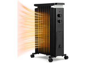 0794094642368 - Ã–lradiator mit Rädern - 3 Heizstufen bis zu 1500 W - 435 x 265 x 685 cm - Schwarz