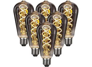 0796288156255 - Edison Vintage Glühbirne ST64 E27 4W 2700K led Glühbirne Nostalgie Vintage Antike Glühbirne 6 Stück Warmweiß - Oihpaw