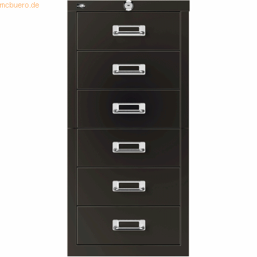 0796376511867 - Schubladenschrank S6A633 6 Schubladen Schwarz 282 (B) x 411 (T) x 590 (H) mm