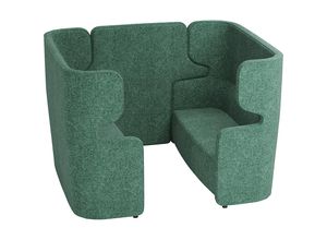 0796376517517 - BISLEY Akustiksofa VIVO 2 Zweisitzer mit hoher Rückenlehne Mittelwand türkis