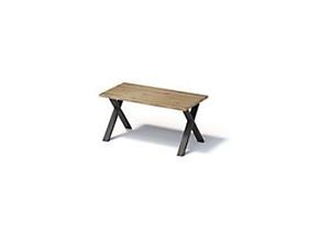 0796376528032 - Fortis Table Regular 1600 x 800 mm gerade Kante geölte Oberfläche X-Gestell Oberfläche P natürlich   Gestellfarbe 333 schwarz