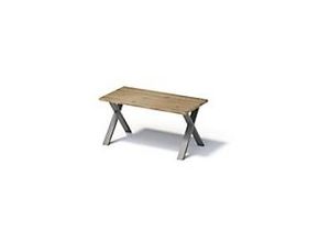 0796376528063 - Fortis Table Regular 1600 x 800 mm gerade Kante geölte Oberfläche X-Gestell Oberfläche P natürlich   Gestellfarbe 303 blankstahl