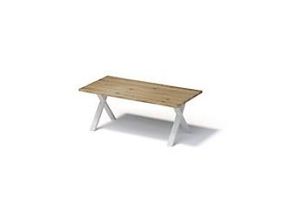 0796376528773 - Fortis Table Regular 2000 x 1000 mm gerade Kante geölte Oberfläche X-Gestell Oberfläche P natürlich   Gestellfarbe 396 verkehrsweiß